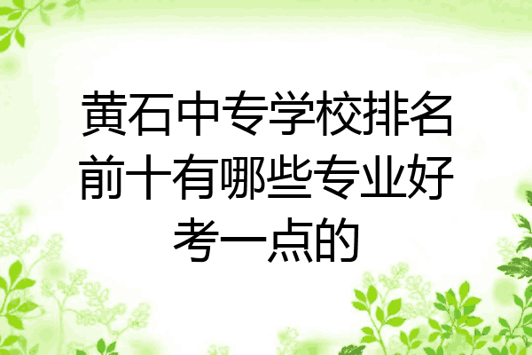 黄石中专学校排名前十有哪些专业好考一点的
