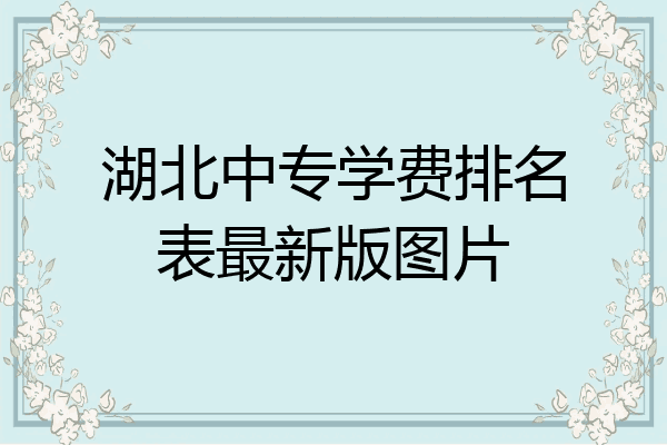 湖北中专学费排名表最新版图片