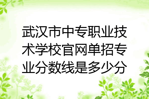 武汉市中专职业技术学校官网单招专业分数线是多少分