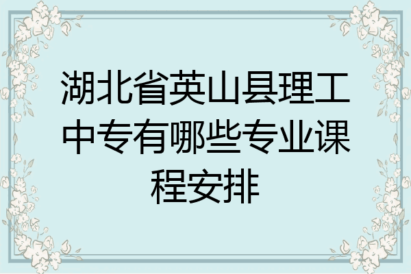 湖北省英山县理工中专有哪些专业课程安排