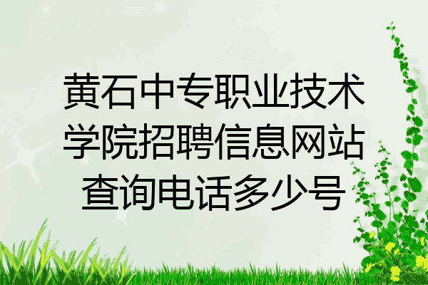 黄石中专职业技术学院招聘信息网站查询电话多少号