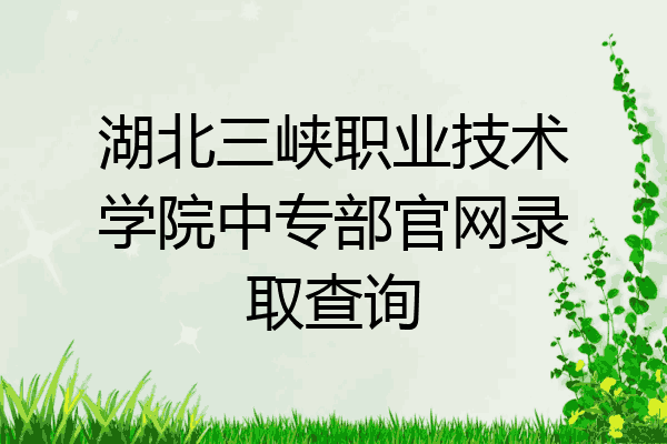 湖北三峡职业技术学院中专部官网录取查询