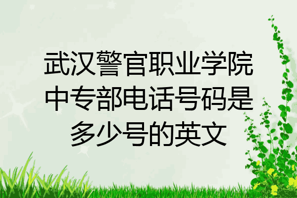 武汉警官职业学院中专部电话号码是多少号的英文
