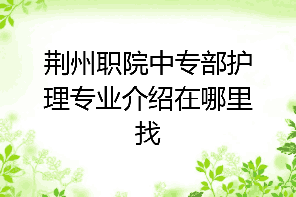 荆州职院中专部护理专业介绍在哪里找