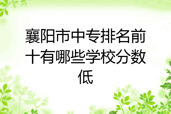 襄阳市中专排名前十有哪些学校分数低