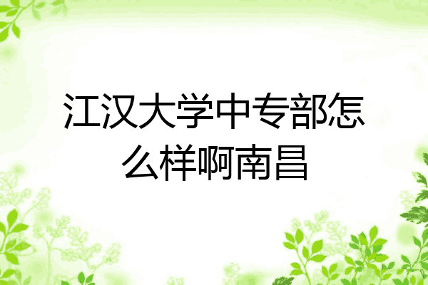 江汉大学中专部怎么样啊南昌