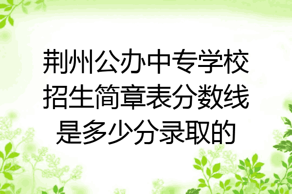 荆州公办中专学校招生简章表分数线是多少分录取的