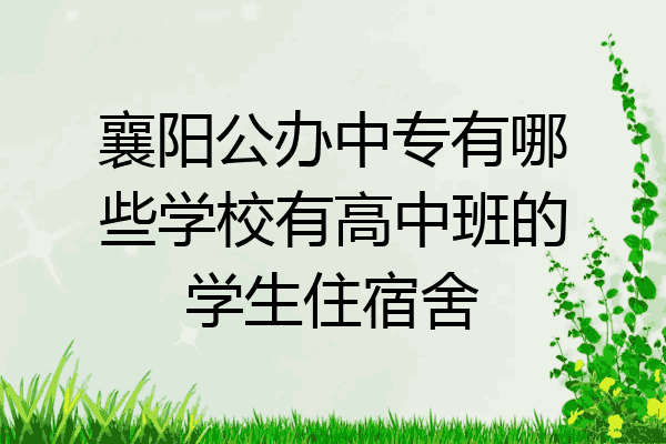 襄阳公办中专有哪些学校有高中班的学生住宿舍