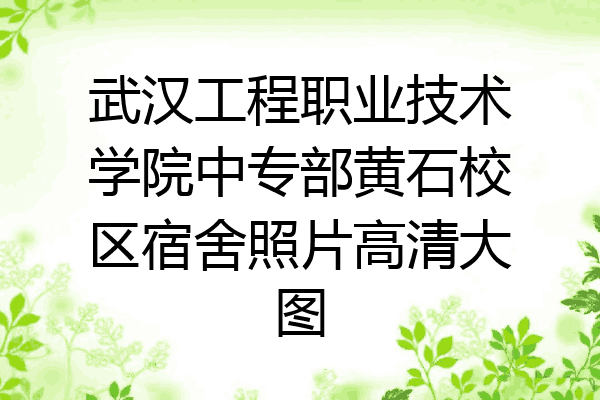 武汉工程职业技术学院中专部黄石校区宿舍照片高清大图