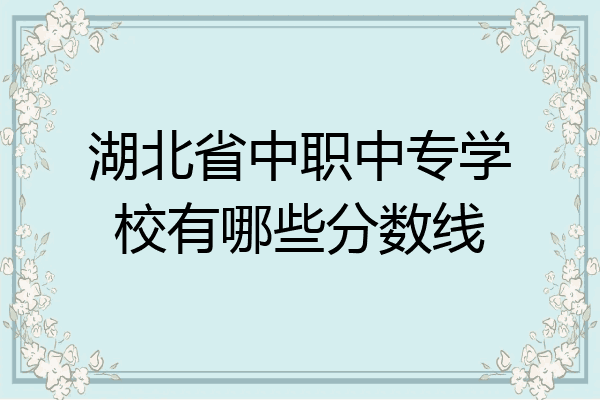 湖北省中职中专学校有哪些分数线
