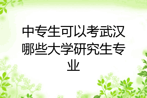 中专生可以考武汉哪些大学研究生专业