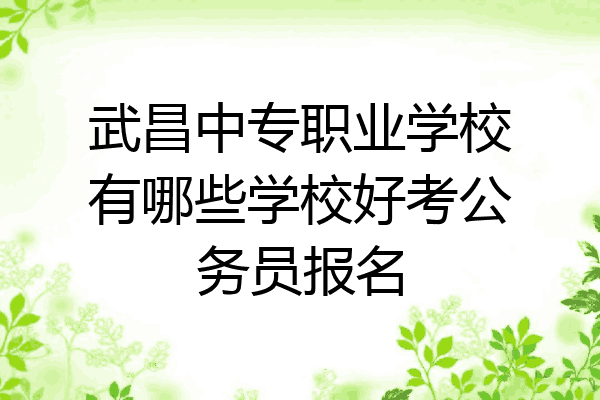 武昌中专职业学校有哪些学校好考公务员报名
