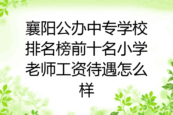 襄阳公办中专学校排名榜前十名小学老师工资待遇怎么样