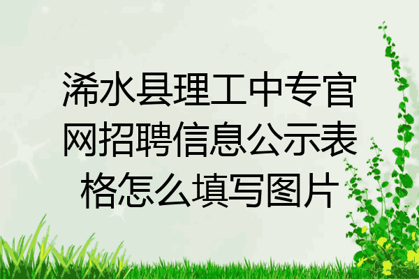 浠水县理工中专官网招聘信息公示表格怎么填写图片