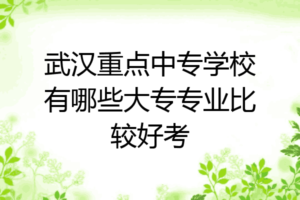 武汉重点中专学校有哪些大专专业比较好考
