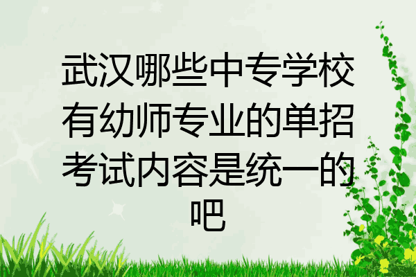 武汉哪些中专学校有幼师专业的单招考试内容是统一的吧