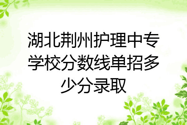 湖北荆州护理中专学校分数线单招多少分录取