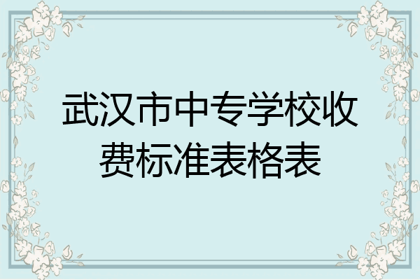 武汉市中专学校收费标准表格表