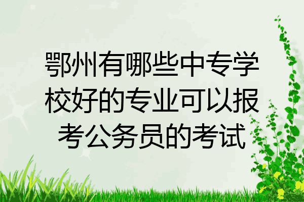 鄂州有哪些中专学校好的专业可以报考公务员的考试