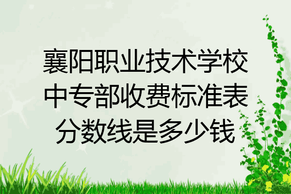 襄阳职业技术学校中专部收费标准表分数线是多少钱