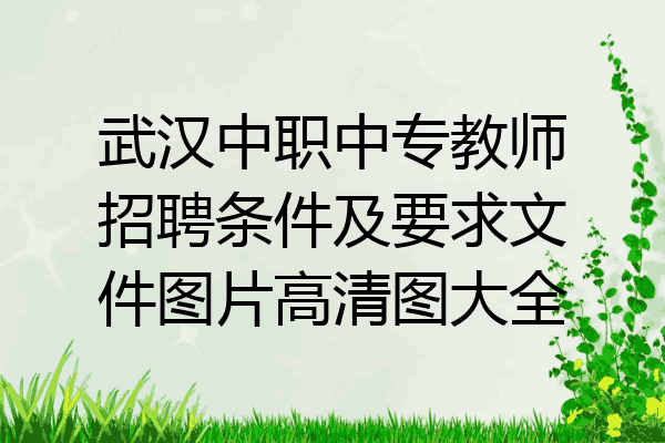 武汉中职中专教师招聘条件及要求文件图片高清图大全