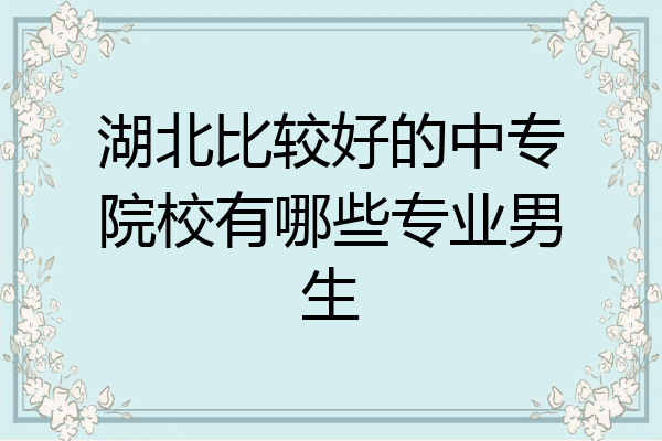湖北比较好的中专院校有哪些专业男生