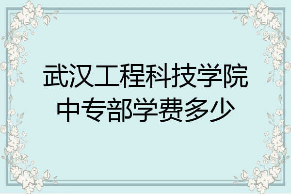 武汉工程科技学院中专部学费多少