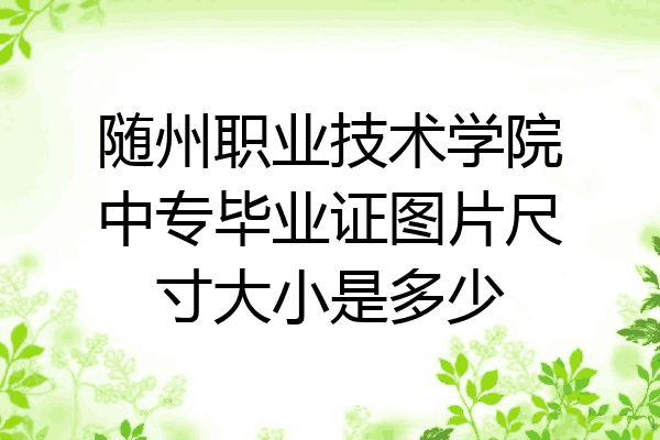 随州职业技术学院中专毕业证图片尺寸大小是多少