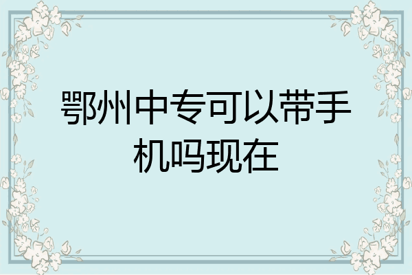 鄂州中专可以带手机吗现在