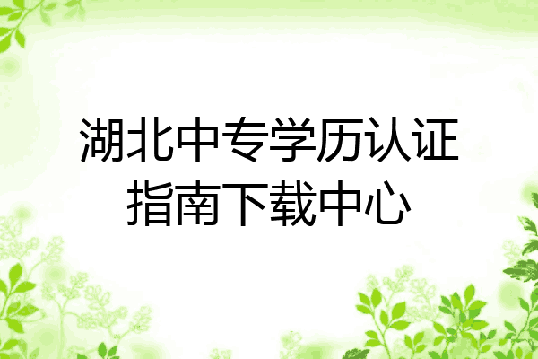 湖北中专学历认证指南下载中心