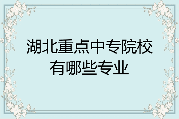 湖北重点中专院校有哪些专业