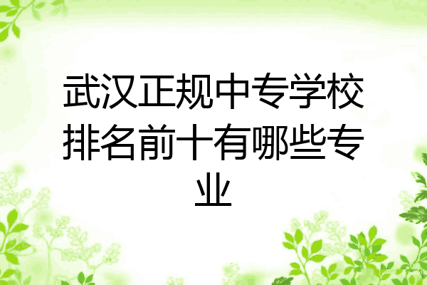 武汉正规中专学校排名前十有哪些专业