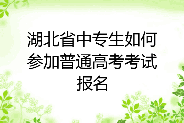 湖北省中专生如何参加普通高考考试报名