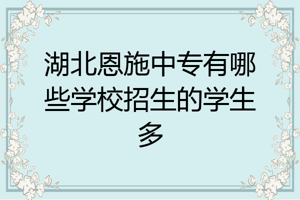 湖北恩施中专有哪些学校招生的学生多