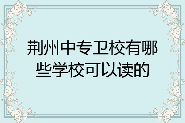 荆州中专卫校有哪些学校可以读的