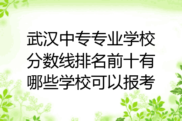 武汉中专专业学校分数线排名前十有哪些学校可以报考