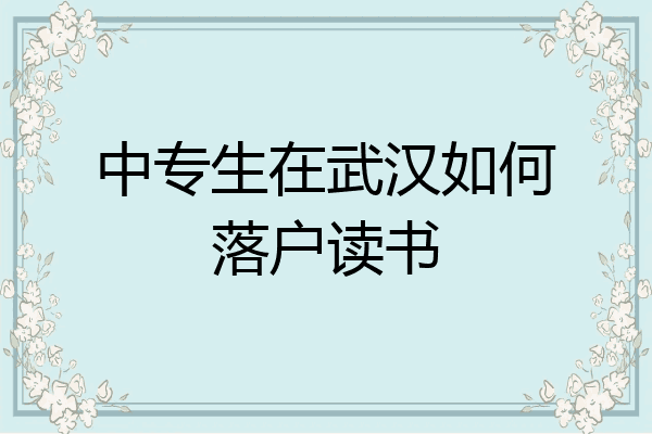 中专生在武汉如何落户读书