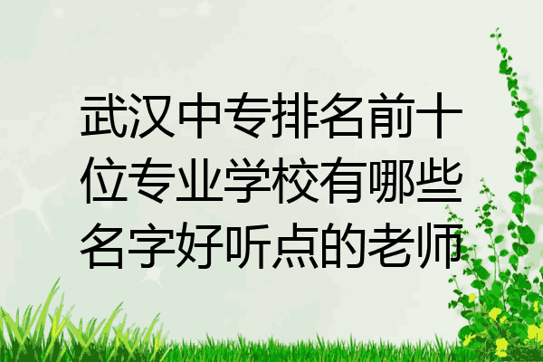 武汉中专排名前十位专业学校有哪些名字好听点的老师