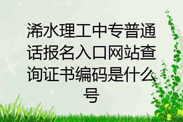 浠水理工中专普通话报名入口网站查询证书编码是什么号