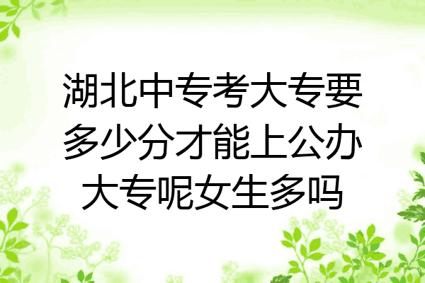 湖北中专考大专要多少分才能上公办大专呢女生多吗