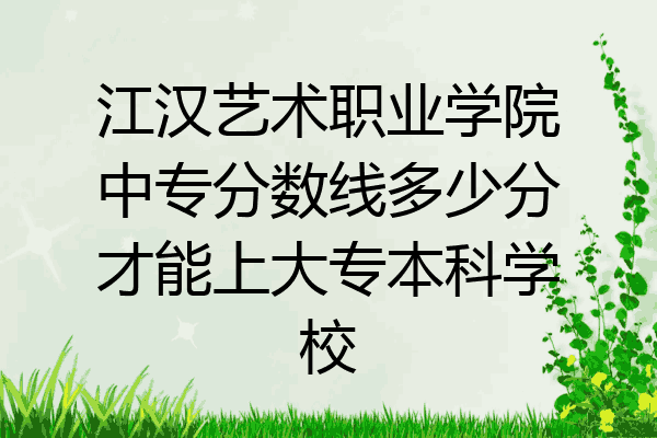 江汉艺术职业学院中专分数线多少分才能上大专本科学校
