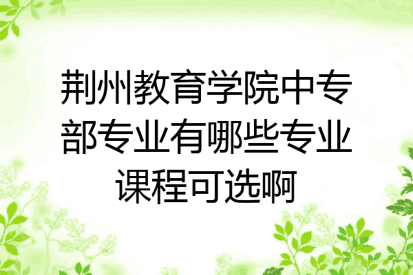 荆州教育学院中专部专业有哪些专业课程可选啊