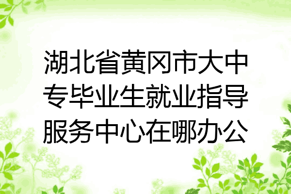 湖北省黄冈市大中专毕业生就业指导服务中心在哪办公