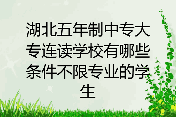 湖北五年制中专大专连读学校有哪些条件不限专业的学生