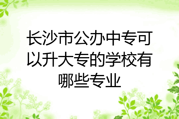 长沙市公办中专可以升大专的学校有哪些专业