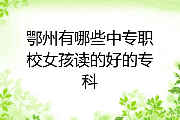 鄂州有哪些中专职校女孩读的好的专科