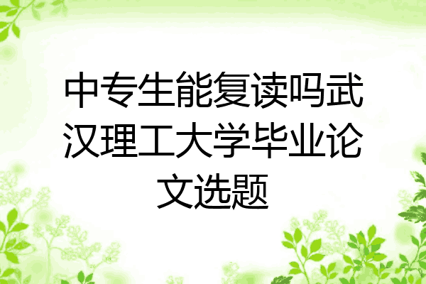 中专生能复读吗武汉理工大学毕业论文选题