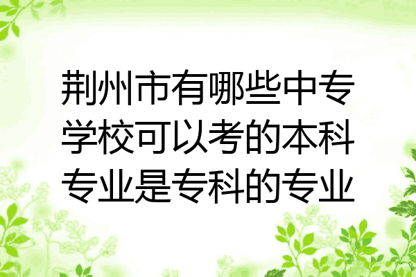 荆州市有哪些中专学校可以考的本科专业是专科的专业