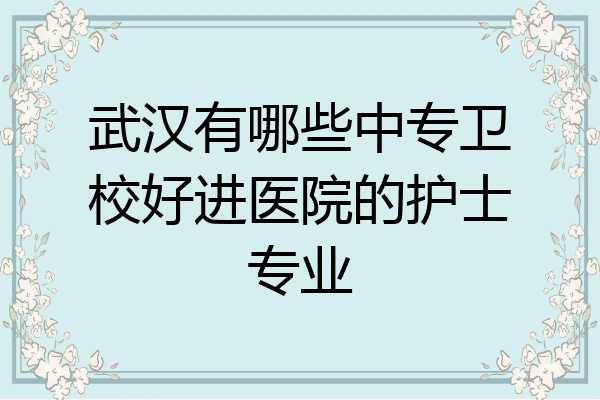 武汉有哪些中专卫校好进医院的护士专业