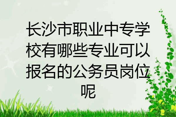 长沙市职业中专学校有哪些专业可以报名的公务员岗位呢